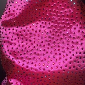 Pink Rhinestone Embellished mini Windsor dress